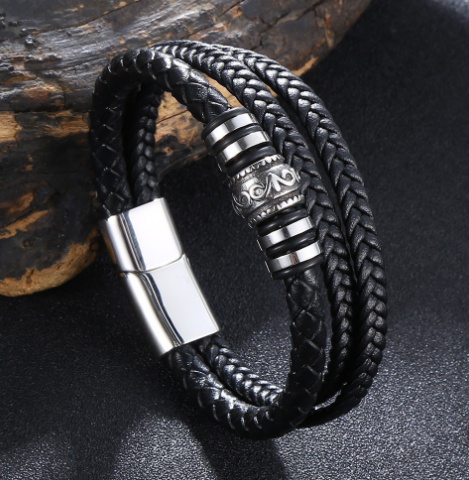 Black titanium steel bracelet