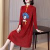 Middle-aged Mother's Red Dress Spring