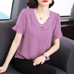 New Stylish Chiffon Top Womens Summer Clothing