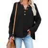 Solid Color Pullover V-Neck Knitted Sweater Womens