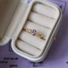 Light Luxury Cold Tone Index Ring, Natural Colorful Gem & Zircon Design, Fashion Adjustable Couple Rings